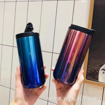 Simple fashionable portable SS vacuum thermos cup